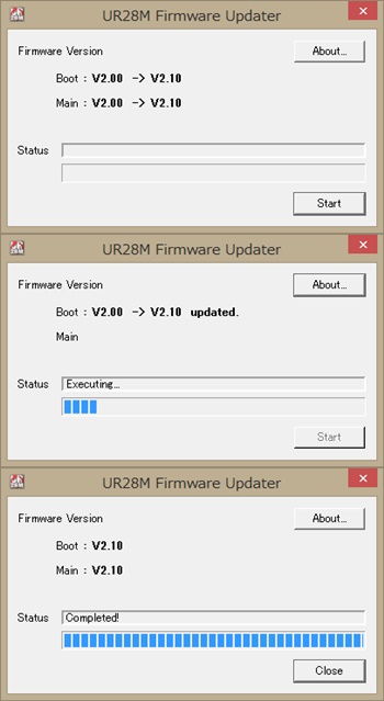 UR28M ファームウェアアップデート V2.10